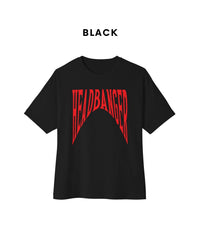 HEADBANGER black Oversized T-Shirt for Men & Women