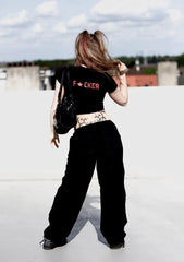 Bold Statement Baby Tee – Black Crop Top for Women