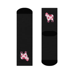 Cute Pink Cow Socks – Heart-Spotted & Full of Personality