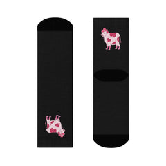 Cute Pink Cow Socks – Heart-Spotted & Full of Personality