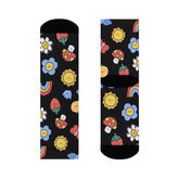 Happy Vibes Socks – Colorful Flowers, Suns, and Smiles All Over