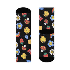 Happy Vibes Socks – Colorful Flowers, Suns, and Smiles All Over