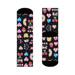 Pixel Love Socks – Retro Gamer Style with a Sweet Twist