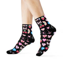 Pixel Love Socks – Retro Gamer Style with a Sweet Twist
