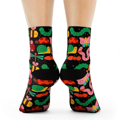 Bug Party Socks – Colorful Insect Print for Bold & Playful Style