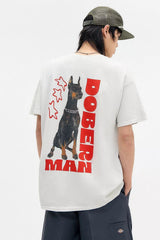 Doberman Graphic T-Shirt – Bold Dog Print Oversized Streetwear Tee