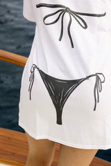 Bikini Back Print Oversized T-Shirt – Fun Illusion Graphic Tee