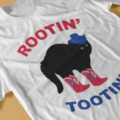 Rootin’ Tootin’ Funky Cat T-Shirt – Funny Western-Inspired Oversized Tee