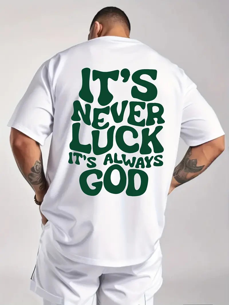 Men’s Oversized Faith T-Shirt – White Inspirational Graphic Tee