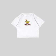 Duck You Baby Tee – Graphic Y2K Crop Top