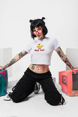 Duck You Baby Tee – Graphic Y2K Crop Top