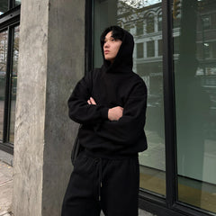 Black Oversized Drop Shoulder Hoodie