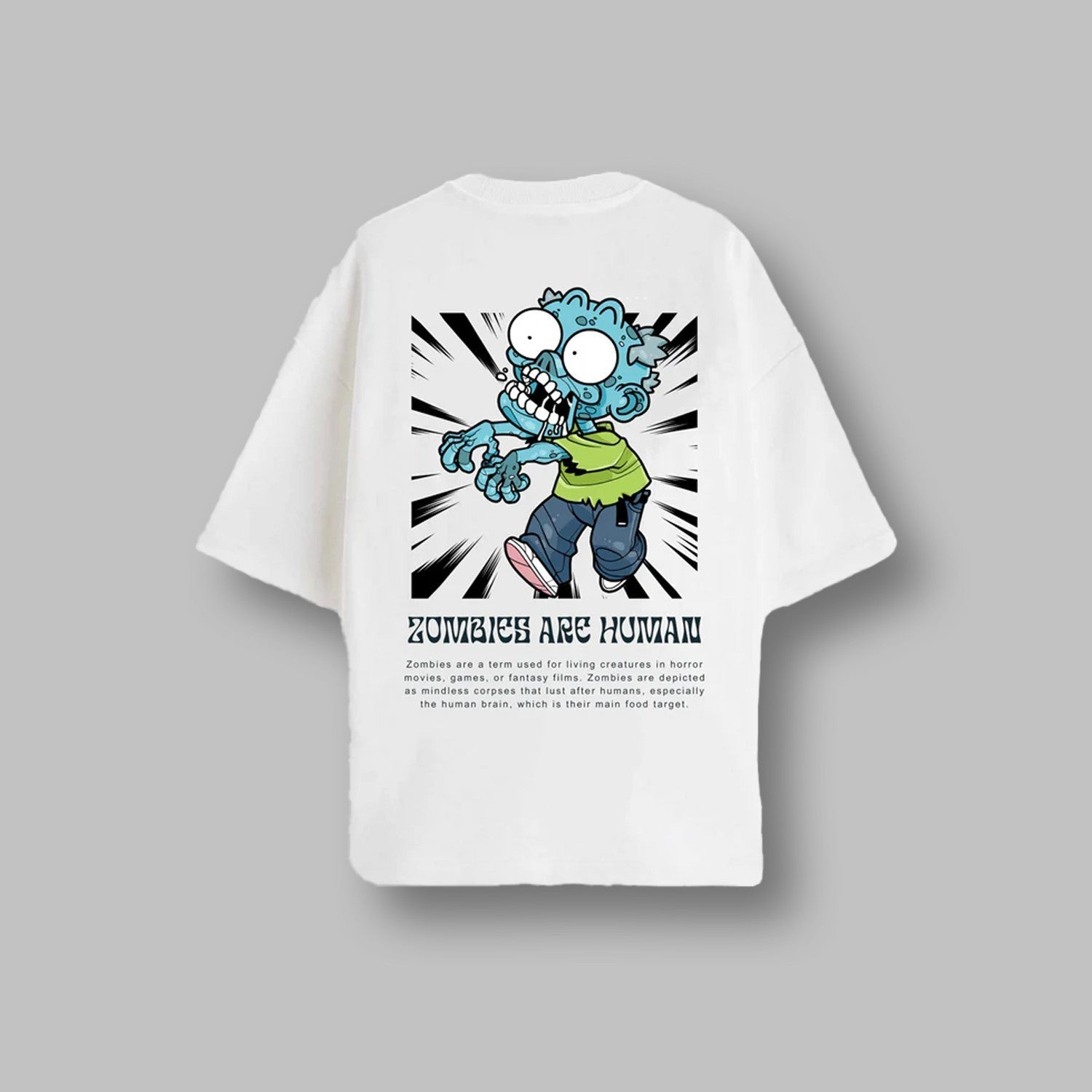 Zombies Are Human Cartoon Unisex Tee for Gen Z