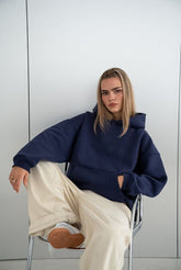 Oversized Navy Blue Hoodie for Women
