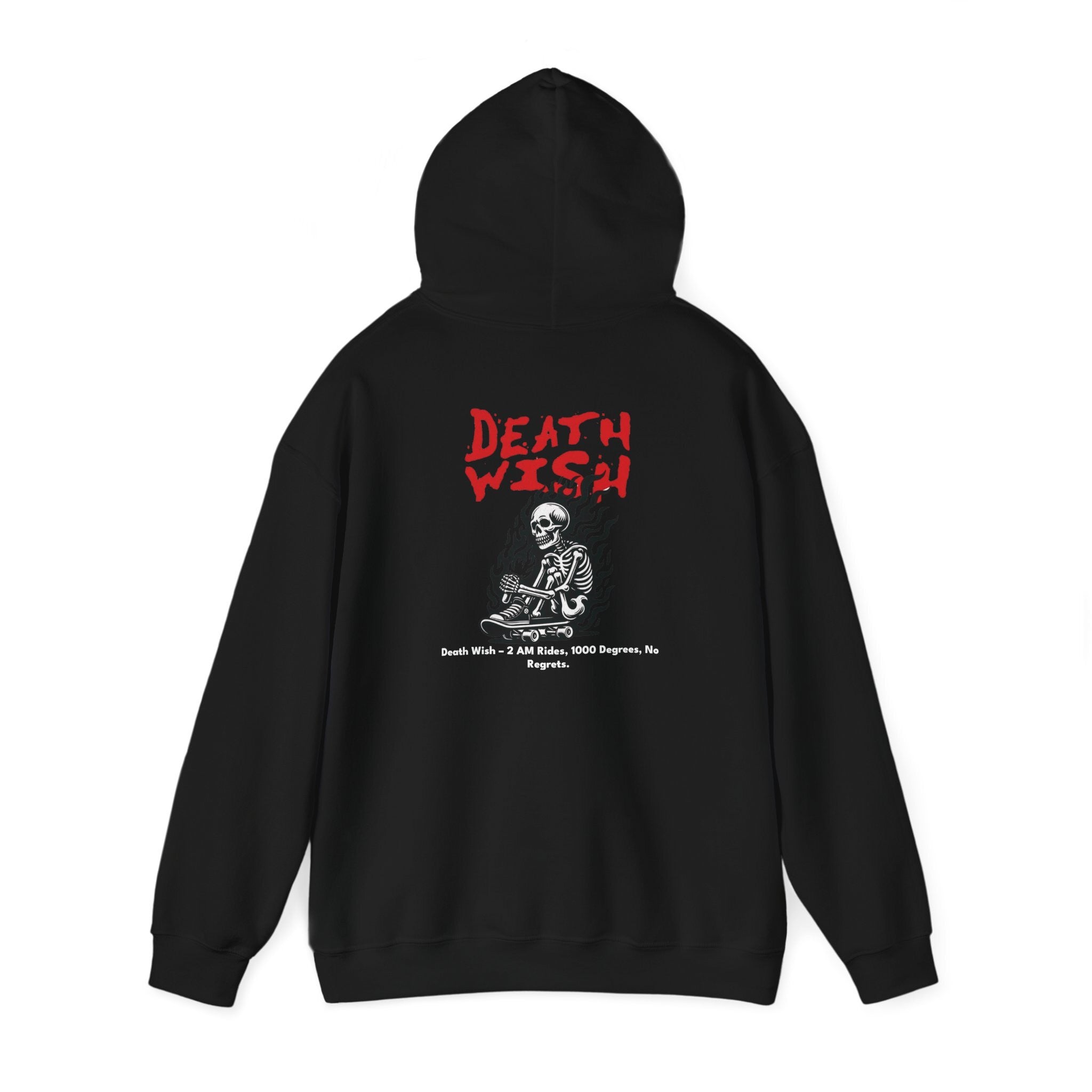 Unisex Black Oversized Hoodie – “Death Wish”