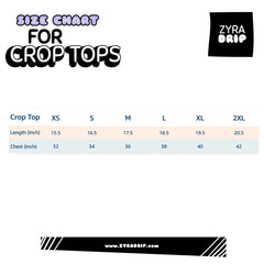 Size Chart for Crop tops