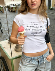 I Am Becoming Best Version Baby Tee | Crop Top