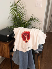 Pomegranate Print Baby Tee for Women