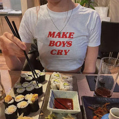 Make Boys Cry Baby Tee | Crop Top