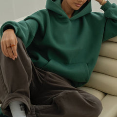 Women's Bottle Green Oversized Hoodie – Drop Shoulder Streetwear