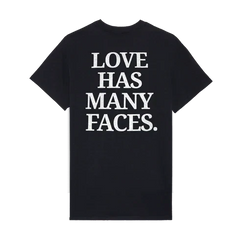 Love Has Many Faces | Black Oversized Drop Shoulder Tee for Men