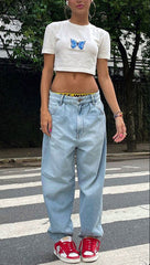 Minimalist Butterfly Crop Top for Women