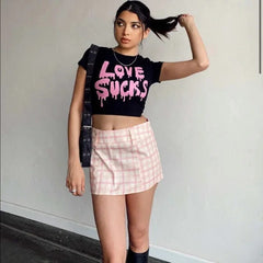 Love Sucks Black Crop Top