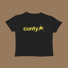 Bold Star Graphic Baby Tee Crop Top for Women