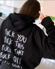 F*ck You oversied black Hoodie