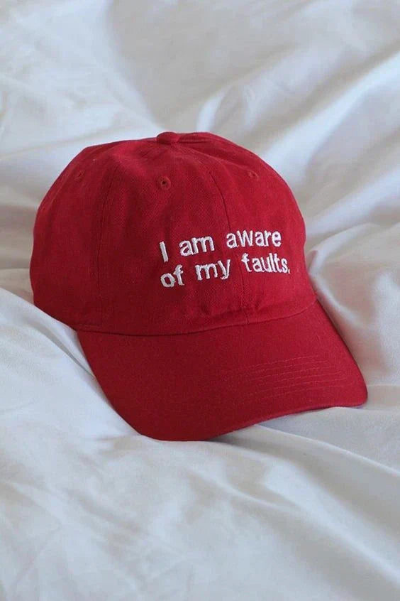I’m Aware of My Faults Red Cap – Bold Hat for Gen Z