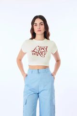 Lana Del Rey Inspired Off White Baby Tee | Crop Top