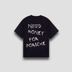 Need Money For Porsche Oversized Black T-Shirt for Women