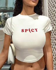 Spicy Graphic Baby Tee for Women