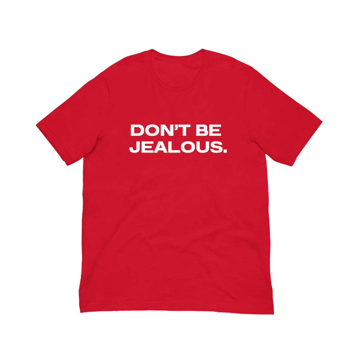 Women’s Oversized Red Graphic Tee – “Don’t Be Jealous” Statement T-Shirt