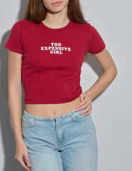 Too Expensive Red Baby Tee