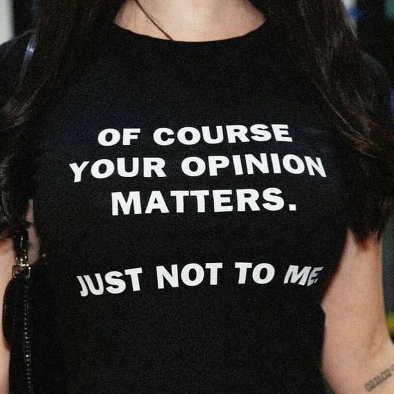 Your Opinion Matters Crop Top – Black Baby Tee for Women