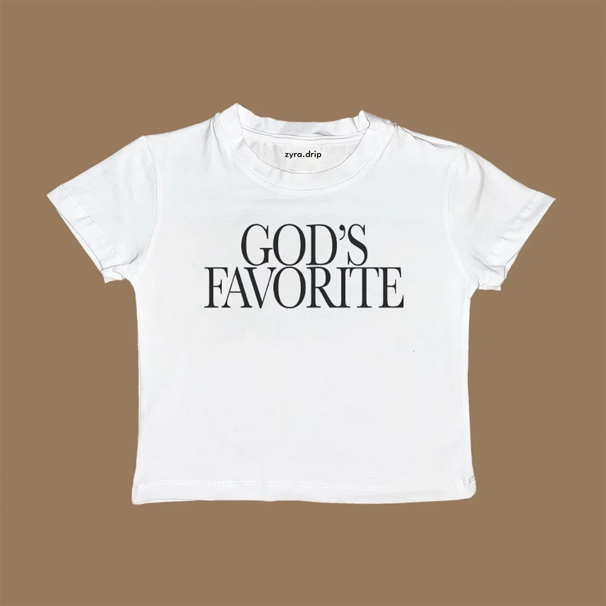 God’s Favorite Baby Tee – Cropped Graphic Tee for Gen Z Girls