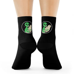 Alien Babying a Cat Socks – Adorably Weird Cosmic Comfort