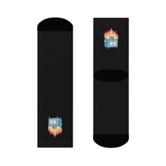 I’m Fine Fire Cartoon Socks – Funny & Relatable Statement Socks.