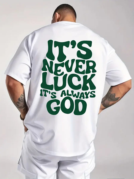 Men’s Oversized Faith T-Shirt – White Inspirational Graphic Tee