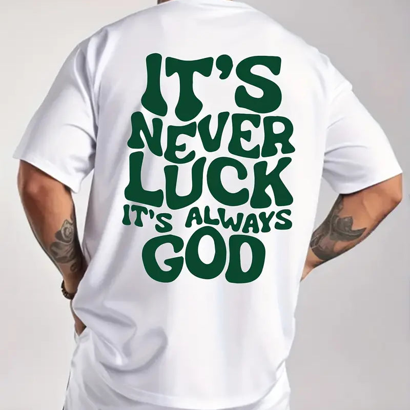 Men’s Oversized Faith T-Shirt – White Inspirational Graphic Tee