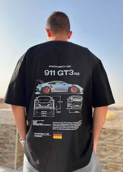 Porsche 911 GT3 RS Oversized Unisex T-Shirt – 180 GSM Premium Cotton | Car Graphic Tee
