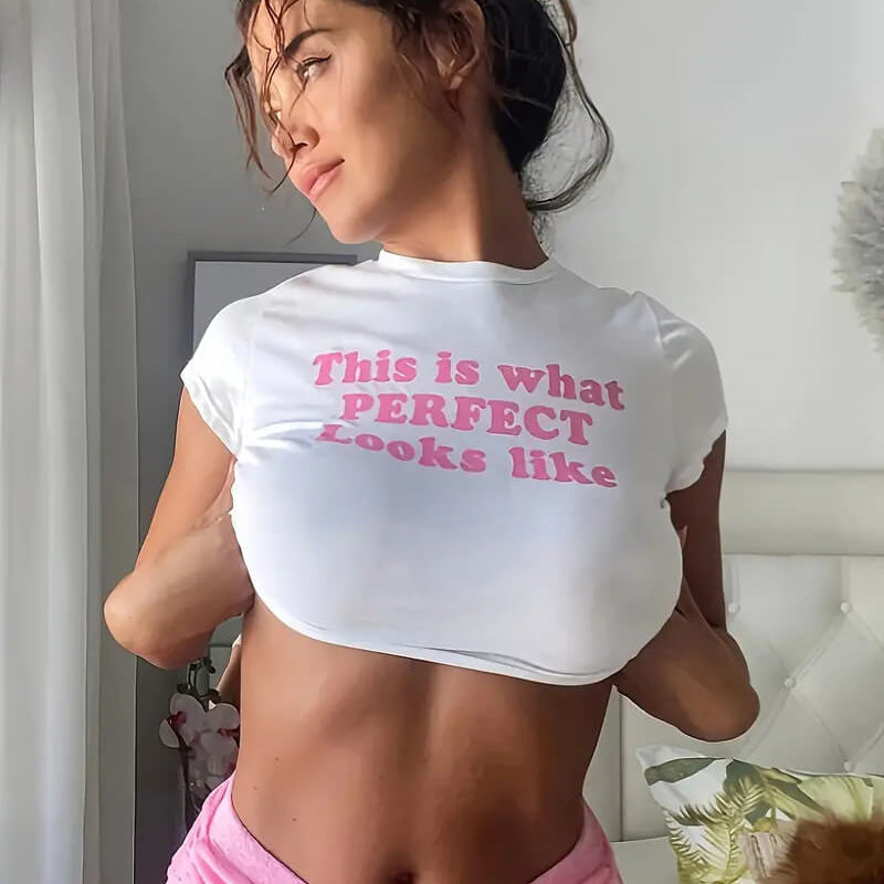 This Is What Perfect Looks Like Baby Tee | Crop Top