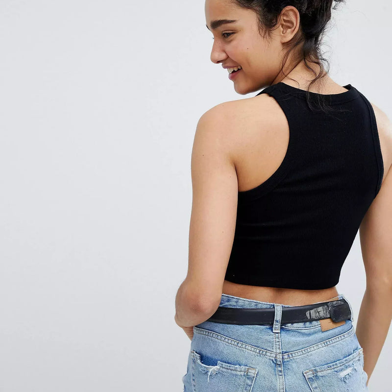 Black Cotton Tank Top