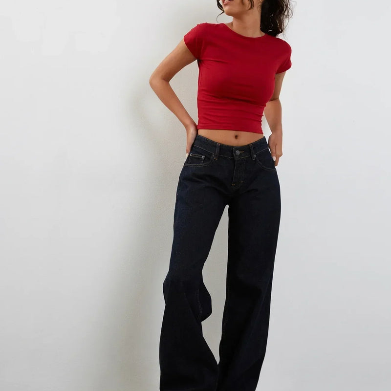 Essential Red Crop Top | Baby Tee