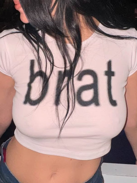 Brat White Baby Tee for Women