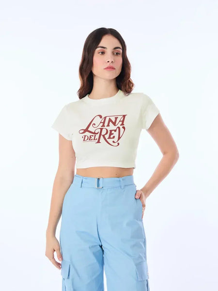 Lana Del Rey Inspired Off White Baby Tee | Crop Top