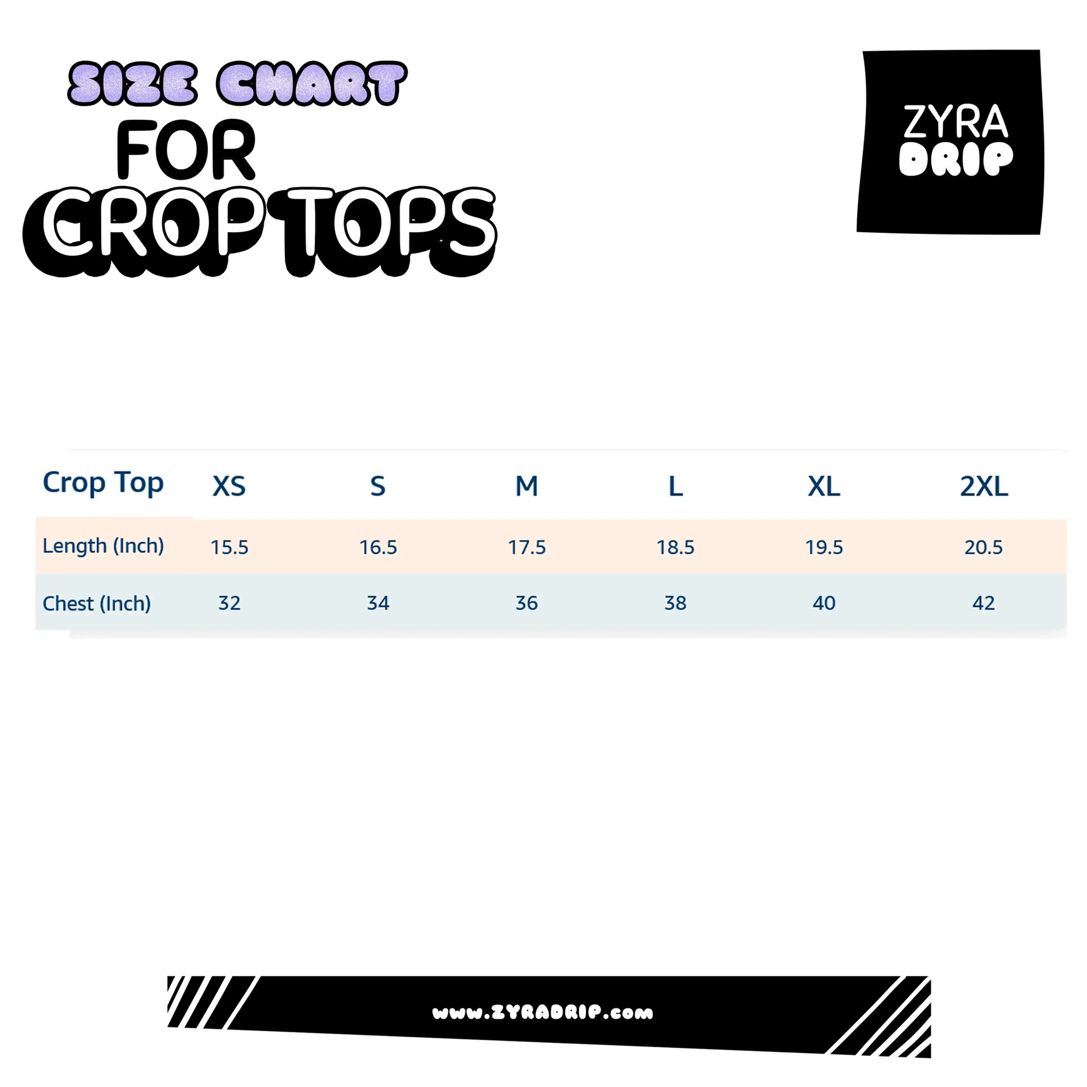 Size Chart for Crp tops