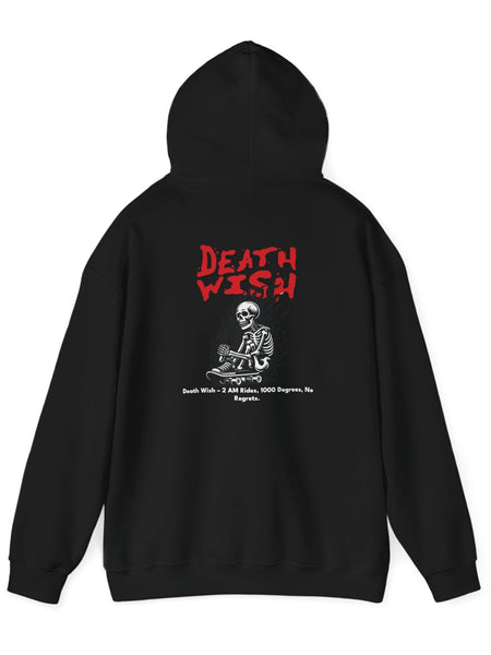 Unisex Black Oversized Hoodie – “Death Wish” 