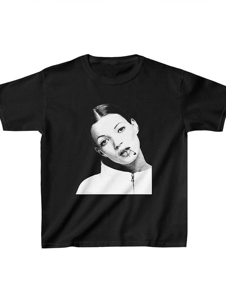 Kate Moss Graphic Crop Top